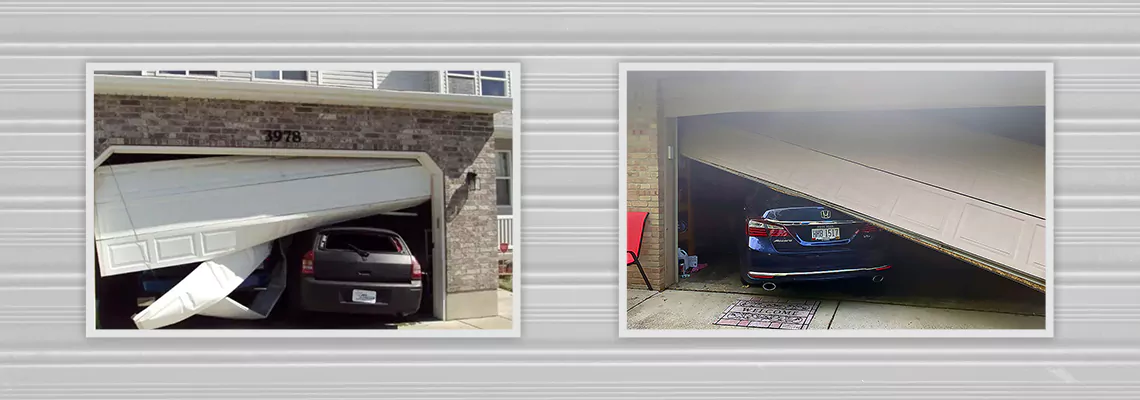 Repair Commercial Garage Door Got Hit By A Car in Pompano Beach, Florida